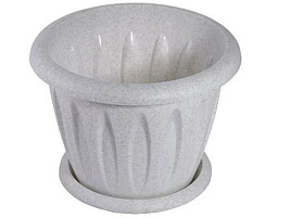 Кашпо цветочное 1,8л Фелиция С103М мрамор с поддоном