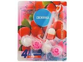 Блок для унитаза Свежинка шарики 1шт. 4в1 Свежесть личи