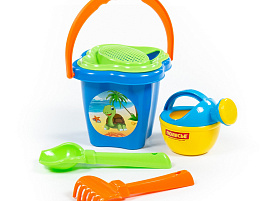 Песочный набор №237 4474 Ведро,ситечко,совок,грабли,лейка