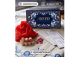 Лото Русское ИН-7468 деревянное Гжель полные бочонки