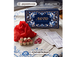 Лото Русское ИН-7468 деревянное Гжель полные бочонки