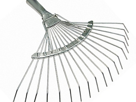 Грабли веерные 18зуб с черенком пластина оцинкованные окрашенные СП 1377