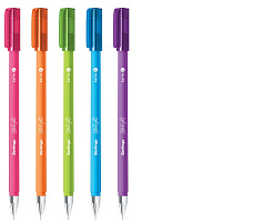 Ручка Berlingo 07250 "Starlight", синяя, 0,7мм, игольчатый стержень,прорезиненный корпус ассорти