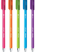 Ручка Berlingo 07250 "Starlight", синяя, 0,7мм, игольчатый стержень,прорезиненный корпус ассорти