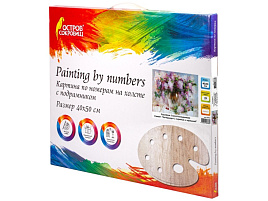 Набор для раскрашивания по номерам ОСТРОВ СОКРОВИЩ 662912 "Натюрморт с сиренью и черешней", 40х50 см на подрамнике, акрил, кисти