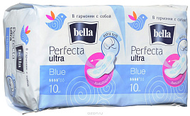 Прокладки Белла перфект Ultra Blu 10+10шт.софт 5к.1222