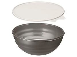 Миска пластик 2,8л 431296842/1136 с крышкой металлик бежевый