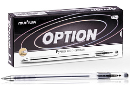 Ручка MunHwa OP-01 "Option" черная, 0,5мм, штрих-код