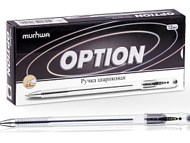 Ручка MunHwa OP-01 "Option" черная, 0,5мм, штрих-код