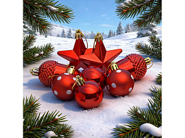 Набор новогодних украшений S2612 Ёлочные сказки 8шт