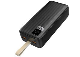 Аккумулятор внешний Perfeo PF_D0174 WATERFALL 30000 mAh/LED дисп/PD + QC 3.0/Type-C/2 USB5A, max 22.5W/Black