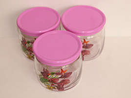 Набор банок для сыпучих стекло 3пр 43003 Деколь