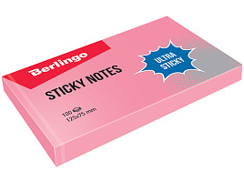 Блок самоклеящийся 75*125 Berlingo LSn_39303 "Ultra Sticky", 100л, пастель, розовый