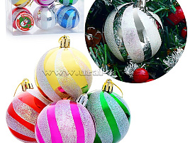 Шар 6см S0158 с рисунком разноцветные 1шт