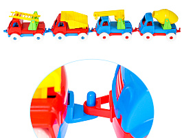 Набор машин И-5682 Самосвал, пожарная, кран, бетономешалка 4ш