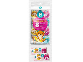 Влажные салфетки 9шт Natural Fresh в спайке 8шт.Розовые/Голубые