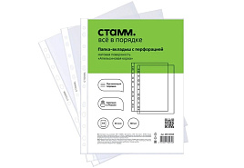 Папка-файл А4 СТАММ ММ-30969 60мкм, матовая, "Апельсиновая корка", КОМПЛЕКТ- 100шт.