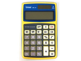 Калькулятор Uniel карманный UK-31 8 разрядов, двойное питание, металлическая панель, 112х71х10