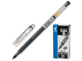 Ручка гел. Pilot BL-SG-5-B "Super Gel" черная, 0,5мм