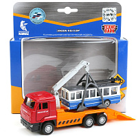 Машина металлическая SB-17-24-G-WB КАМАЗ. ЭВАКУАТОР 12СМ + ТРОЛЛЕЙБУС 7,5СМ