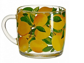 Кружка стекло 300мл 2134-Д Лимоны
