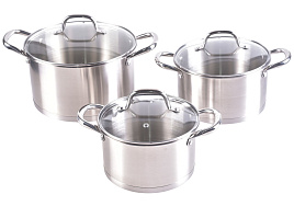 Набор кастрюль нержавейка 3пр(1,9+2,6+3,6л) Millet M-701/3370