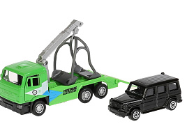 Машина металлическая SB-17-24-R-WB KAMAZ ЭВАКУАТОР, 12 см, дв., подв.дет., инер.+машина 7,5 см