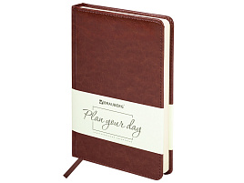 Ежедневник А5 BRAUBERG 123414 недат. "Imperial", под гладк.кожу, 160л., корич., крем.блок