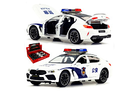 Машина металлическая А318-1 BMW M8 Полиция свет, звук
