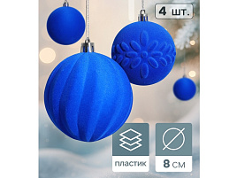 Набор шаров 8см 10514188 Бархатный зной 4шт