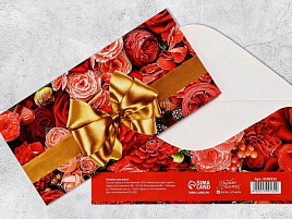 Конверт для денег Без надписи 4599532 Цветы, золотой бант