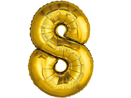 Шар надувной Цифра 8 золото аг759240 81см