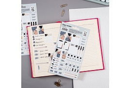 Наклейки MESHU MS_36977 для ежедневников "Strict lines", 12*21см, фольга, 53 наклейки, европодвес