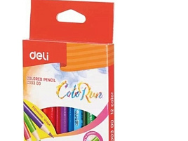 Карандаши цветные 12цв. Deli EC00300 ColoRun, трехгранные, тополь