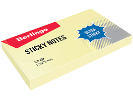 Блок самоклеящийся 75*125 Berlingo LSn_39300 "Ultra Sticky", 100л, пастель, желтый