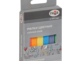 Набор мелков шк. цв. 6цв. Гамма 140120201 мягкие, квадратные, картон. упак., европодвес