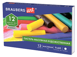 Пастель масляная 12цв. BRAUBERG 181447 ART CLASSIC, круглое сечение