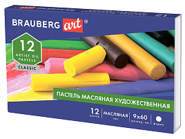 Пастель масляная 12цв. BRAUBERG 181447 ART CLASSIC, круглое сечение
