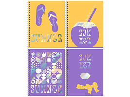 Тетрадь 48л. на спирали линия Т5гр48_тгф 11987 "Summer", тиснение голографической фольгой