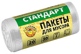 Мешок для мусора Ладушки 20л.30шт.Стандарт белый