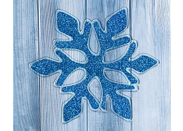 Наклейка на окно 1399663 Синяя снежинка