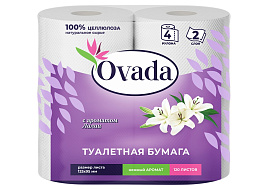 Туалетная бумага Ovada 4шт.2-х сл. Лилия