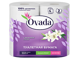 Туалетная бумага Ovada 4шт.2-х сл. Лилия