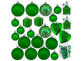 Набор шаров 4/5/6см FG240519009N зеленый 23шт