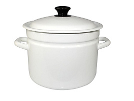 Кастрюля эмаль 6л 41804-182 цил.борт без декора Сибирские товары