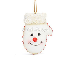 Подвеска полистоун Варежка-снеговик 91492
