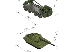 Автомобиль 258Н Военный тягач Щит с танком