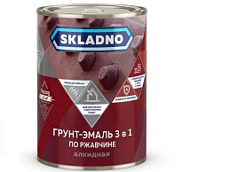 Эмаль-грунт 3в1 серая 1,8кг по ржавчине Skladno 6581