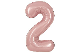 Шар надувной Цифра 2 пыльная роза 102см дб24272