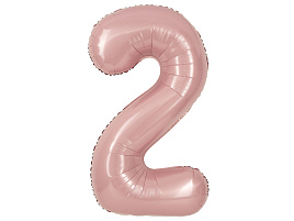Шар надувной Цифра 2 пыльная роза 102см дб24272